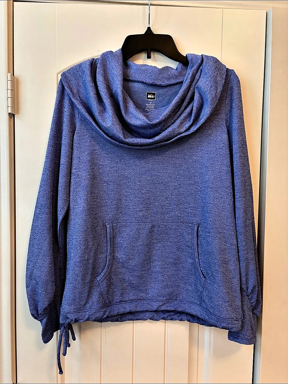 REI Women's Cowl Neck Hoodie Blue Medium Like New